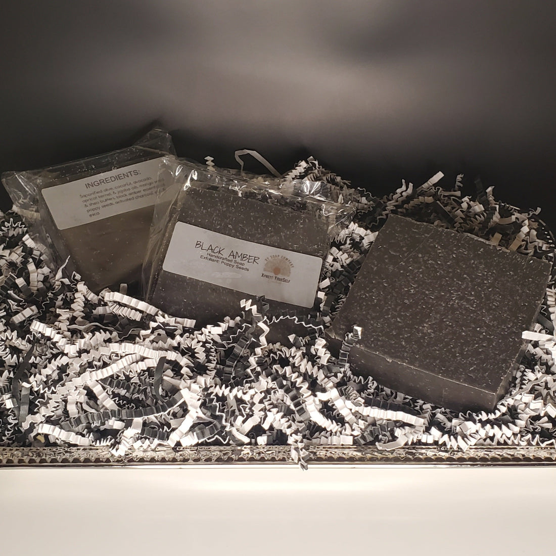 BLACK AMBER w/ Poppy Seeds & Activated Charcoal Bar Soap